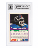 Ottis Anderson Signed Giants 1989 Score Supplemental Football Card #348S - (Beckett - Auto Sticker - Grade 10)