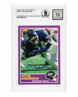 Ottis Anderson Signed Giants 1989 Score Supplemental Football Card #348S - (Beckett - Auto Sticker - Grade 10)