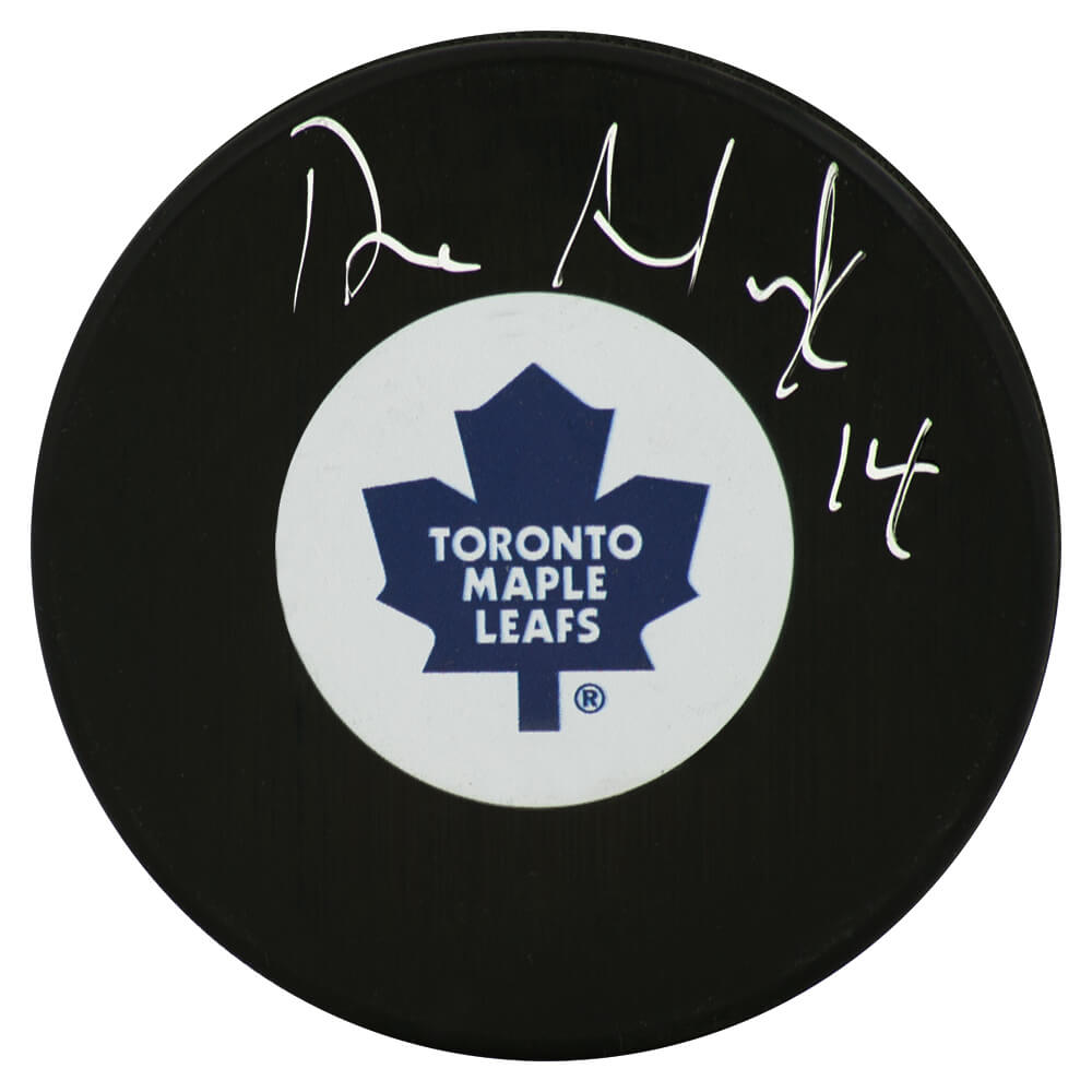 Dave Andreychuk Signed Maple Leafs Logo Hockey Puck
