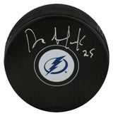 Dave Andreychuk Signed Tampa Bay Lightning Logo Hockey Puck