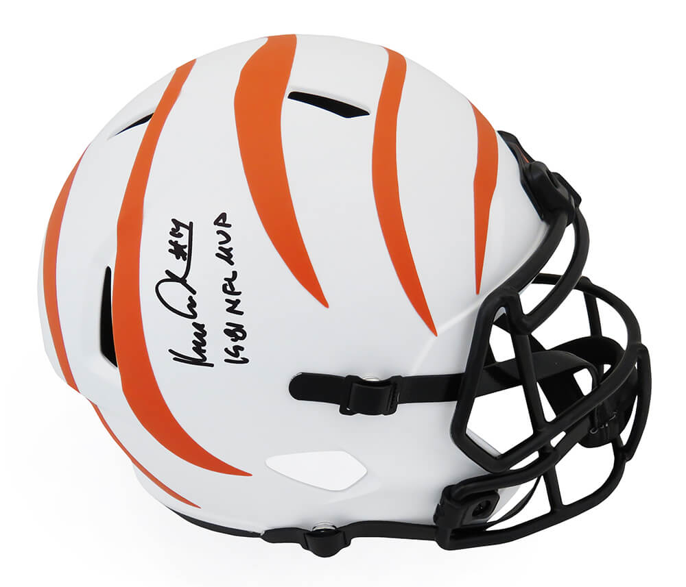 Ken Anderson Signed Cincinnati Bengals Lunar Eclipse White Matte Riddell Full Size Speed Replica Helmet w/1981 NFL MVP