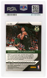 Giannis Antetokounmpo Signed Milwaukee Bucks 2018 Panini Prizm Basketball Card #296 - (PSA / Auto Grade 9)