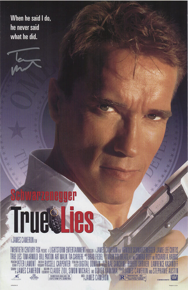 Tom Arnold Signed True Lies 11x17 Movie Poster