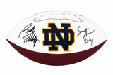 Sean Astin & Rudy Ruettiger Dual Signed Notre Dame Logo Brands White Logo Football w/Rudy