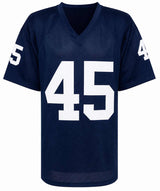 Sean Astin & Rudy Ruettiger Dual Signed Navy Custom College Football Jersey w/Rudy