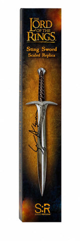 Sean Astin Signed Lord of the Rings 6-Inch Sting Sword Scaled Prop Replica w/Sam - (JSA)