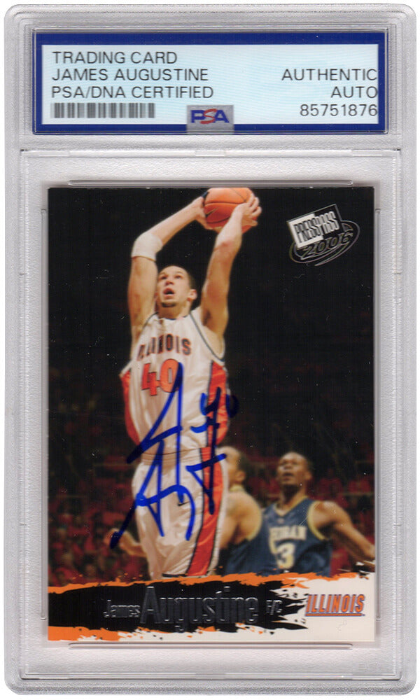 James Augustine Signed Illinois 2006 Press Pass Gold Rookie Basketball Trading Card #G4 - (PSA Encapsulated)