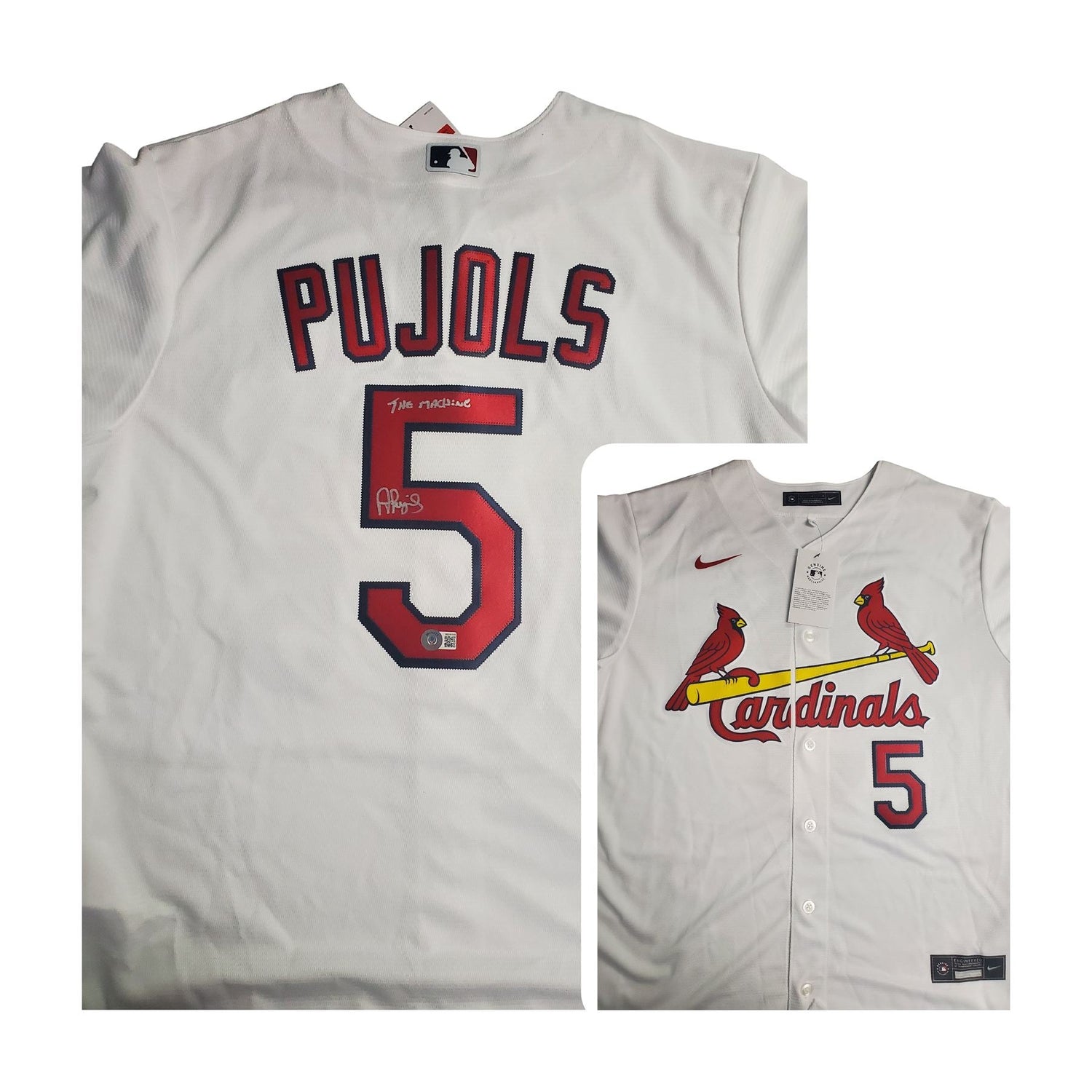 Albert Pujols Signed Authentic The Machine Cardinals  MLB