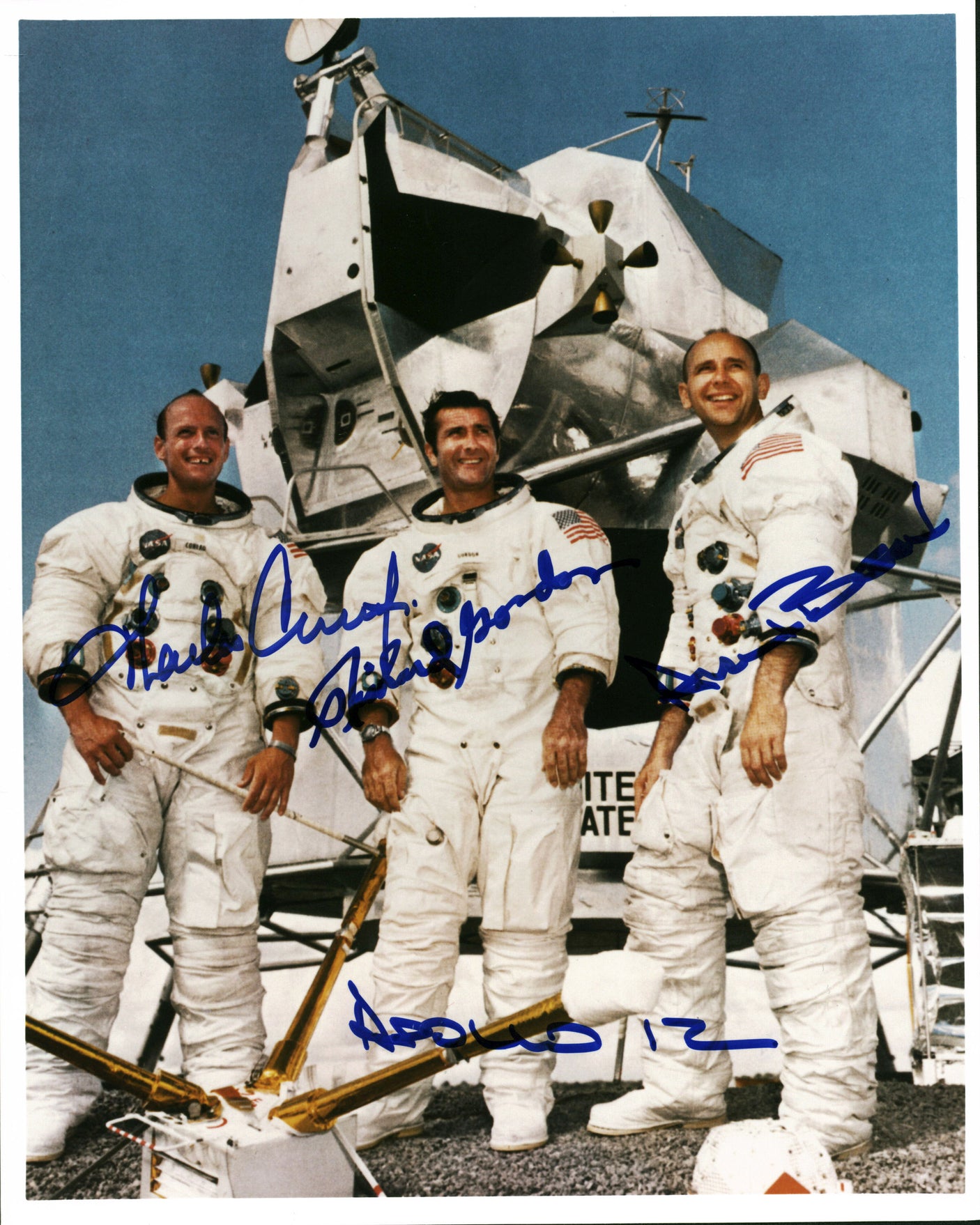 Apollo 12 Crew (3) Conrad, Gordon & Bean Authentic Signed 8x10 Photo BAS #A57330