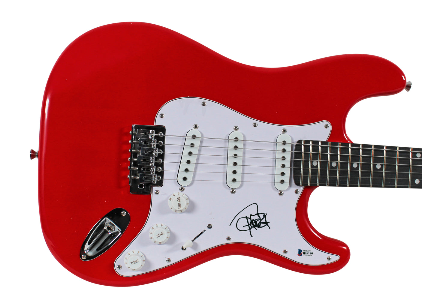 Tommy Chong Authentic Signed Red Electric Guitar Autographed BAS #B18180