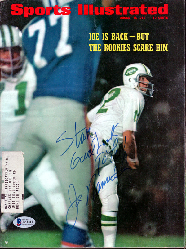 Joe Namath Autographed Sports Illustrated Magazine New York Jets "To Stan" Beckett BAS #B61211