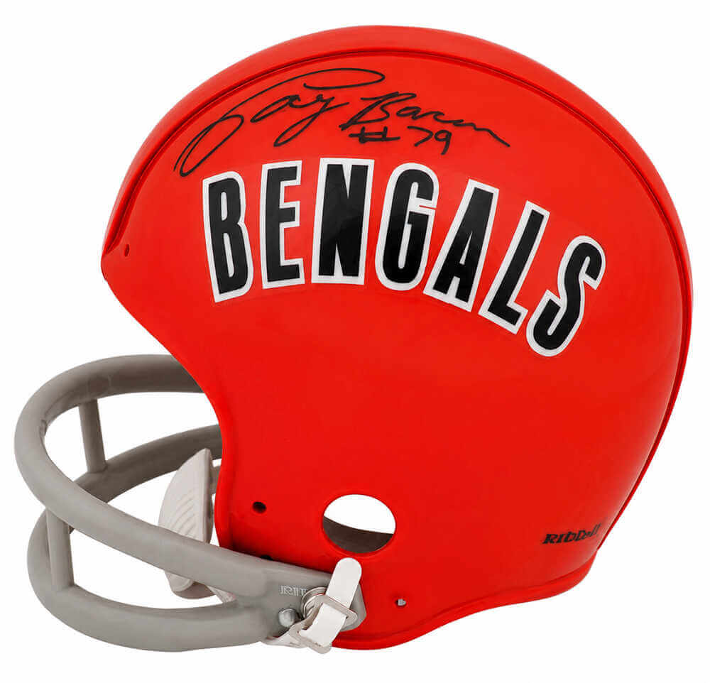 Coy Bacon Signed Cincinnati Bengals Throwback 2-Bar Riddell (VSR4) Mini Helmet