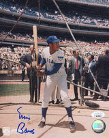 Ernie Banks Signed Chicago Cubs Batting Practice 8x10 Photo - (JSA)
