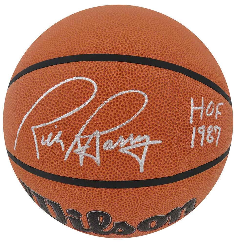 Rick Barry Signed Wilson Indoor/Outdoor NBA Basketball w/HOF 1987