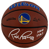 Rick Barry Signed Golden State Warriors Logo Wilson Alliance NBA Basketball w/HOF 1987