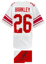 Saquon Barkley Signed White Custom Football Jersey - (Beckett COA)