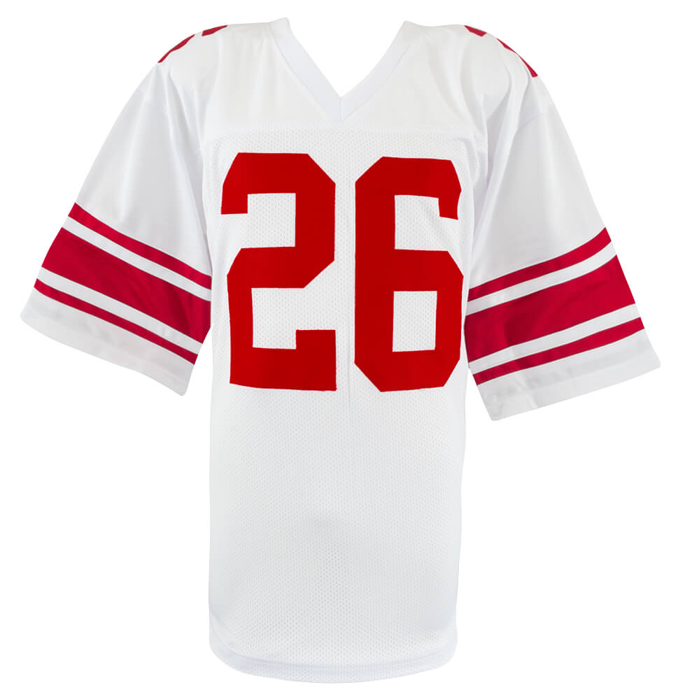 Saquon Barkley Signed White Custom Football Jersey - (Beckett COA)