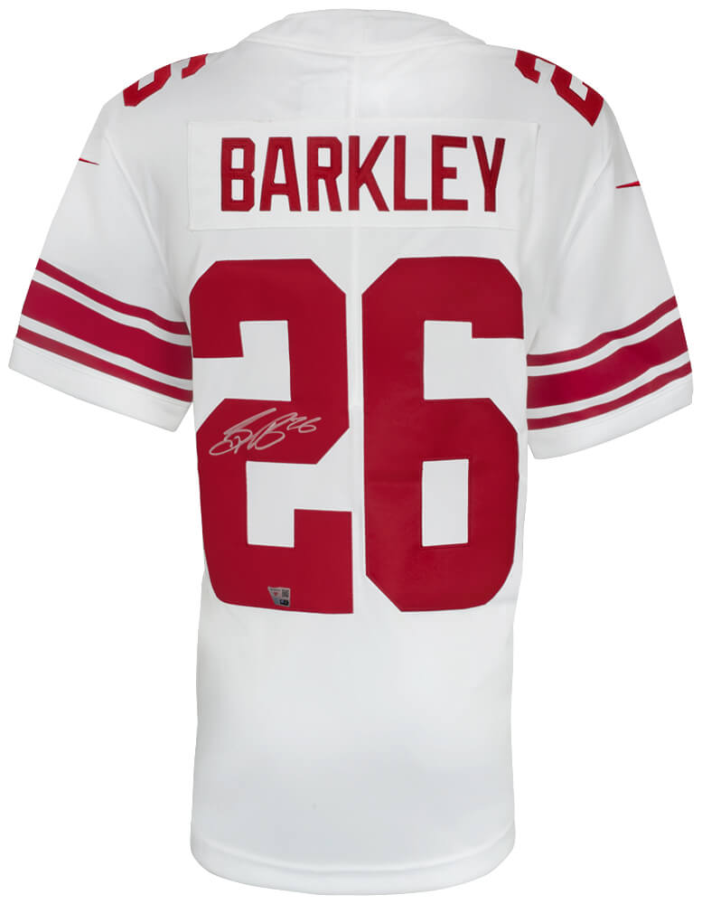 Saquon Barkley Signed New York Giants White Nike Limited Football Jersey - (Fanatics)