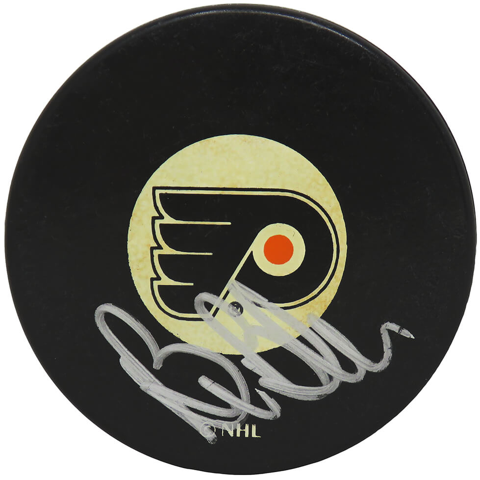 Bill Barber Signed Flyers Logo Hockey Puck