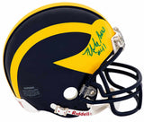 Mike Bass Signed Michigan Wolverines Riddell (VSR4) Mini Helmet