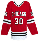Ed Belfour Signed Red Throwback Custom Hockey Jersey w/HOF 2011