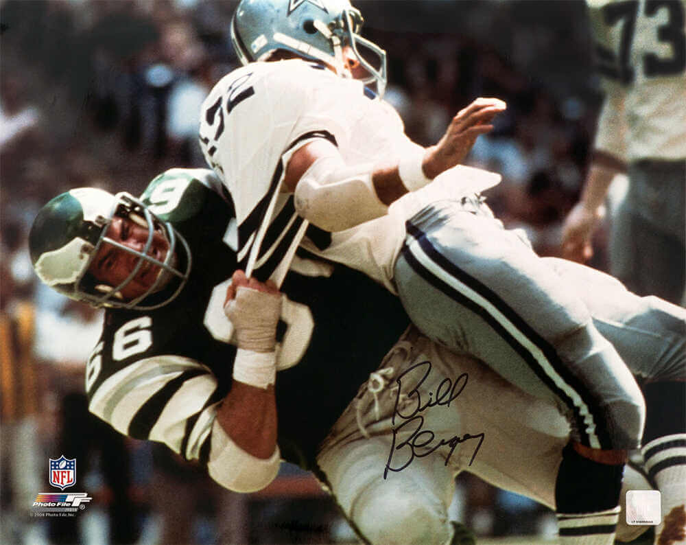 Bill Bergey Signed Philadelphia Eagles Tackle Action 16x20 Photo