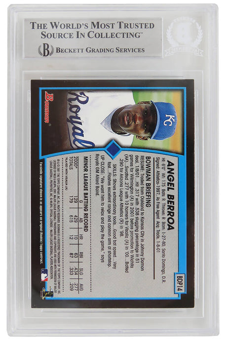 Angel Berroa Signed Kansas City Royals 2001 Bowman Baseball Rookie Card #BDP14 w/ROY 2003 - (Beckett Encapsulated)