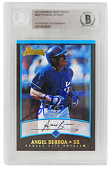 Angel Berroa Signed Kansas City Royals 2001 Bowman Baseball Rookie Card #BDP14 w/ROY 2003 - (Beckett Encapsulated)