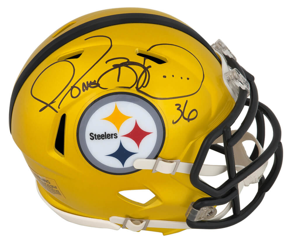Jerome Bettis Signed Pittsburgh Steelers FLASH Riddell Speed Mini Helmet