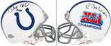 Antoine Bethea & Dexter Reid Signed Colts SB XLI Champs Logo Riddell (VSR4) Mini Helmet