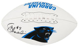 Steve Beuerlein Signed Carolina Panthers Franklin White Logo Football