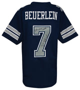 Steve Beuerlein Signed Navy Custom Football Jersey w/SB XXVII Champs