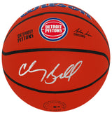 Chauncey Billups Signed Detroit Pistons Logo Wilson NBA Basketball