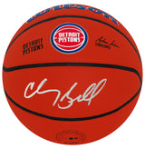 Chauncey Billups Signed Detroit Pistons Logo Wilson NBA Basketball