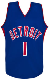 Chauncey Billups Signed Blue Custom Basketball Jersey