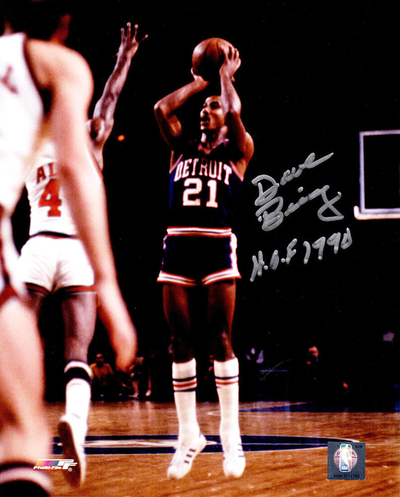 Dave Bing Signed Detroit Pistons Shooting Action 8x10 Photo w/HOF 1990