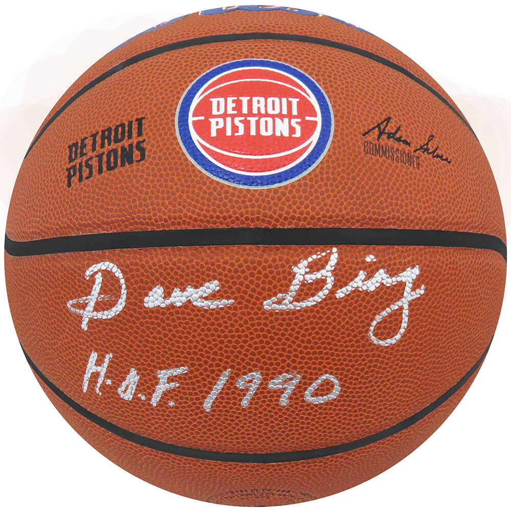 Dave Bing Signed Wilson Detroit Pistons Logo NBA Basketball w/HOF 1990