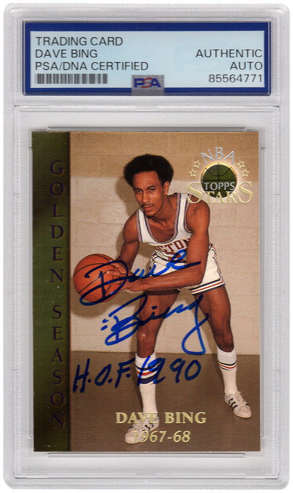 Dave Bing Signed Detroit Pistons 1996 Topps Stars Golden Season Basketball Card #57 w/HOF'90 - (PSA Encapsulated)