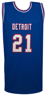 Dave Bing Signed Blue Throwback Custom Basketball Jersey w/HOF'90