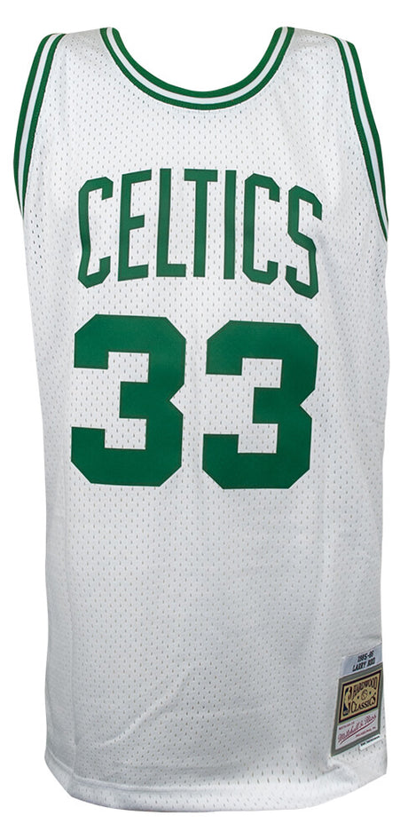 Larry Bird Signed Boston Celtics White Mitchell & Ness NBA Swingman Jersey