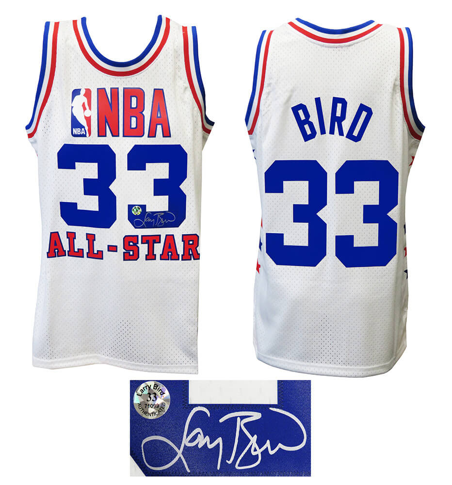 Larry Bird Signed 1985 All Star Game White Mitchell & Ness Throwback NBA Swingman Jersey