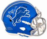 Bennie Blades Signed Detroit Lions FLASH Riddell Speed Mini Helmet