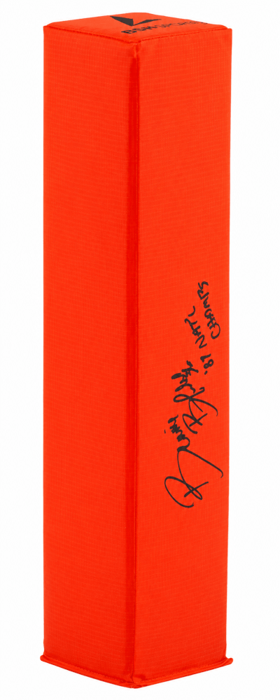 Bennie Blades Signed BSN Orange Football Endzone Pylon w/87 Nat'l Champs