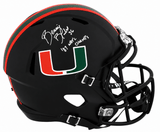 Bennie Blades Signed Miami Hurricanes Black Riddell Full Size Speed Replica Helmet w/87 Nat'l Champs