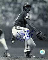 Vida Blue Signed Oakland A's B&W Pitching 8x10 Photo w/71 MVP