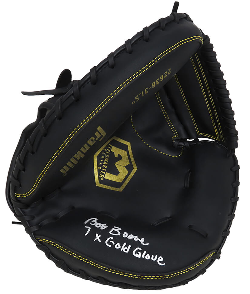 Bob Boone Signed Franklin Black Baseball Catchers Glove w/7x Gold Glove