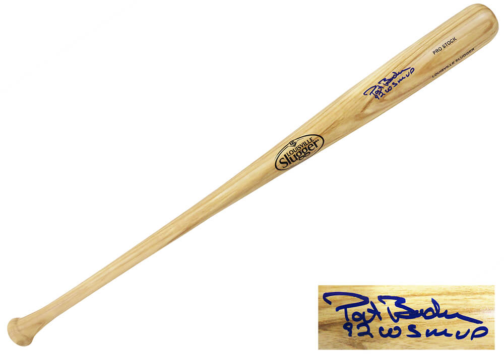 Pat Borders Signed Louisville Slugger Pro Stock Blonde Baseball Bat w/92 WS MVP