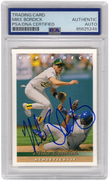 Mike Bordick Signed A's 1992 Upper Deck Baseball Trading Card #189 - (PSA Encapsulated)
