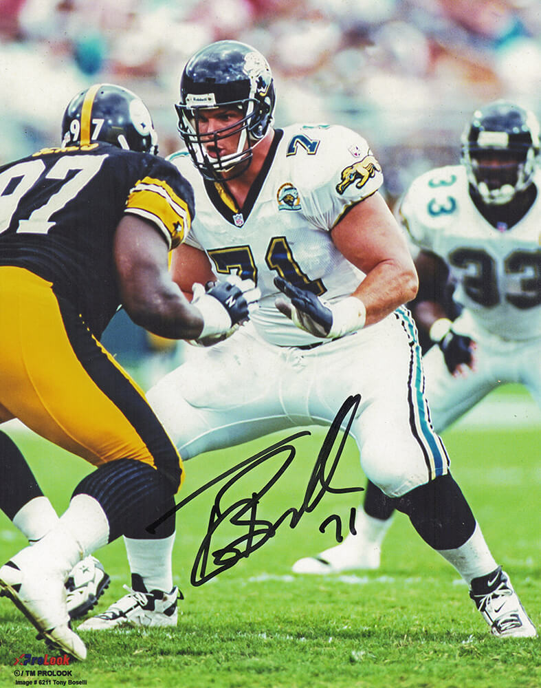 Tony Boselli Signed Jacksonville Jaguars Action 8x10 Photo
