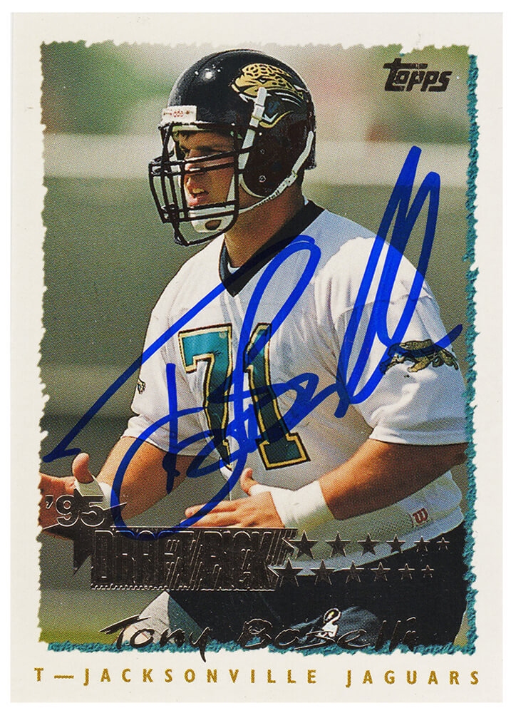 Tony Boselli Signed Jacksonville Jaguars 1995 Topps Football Rookie Card #222